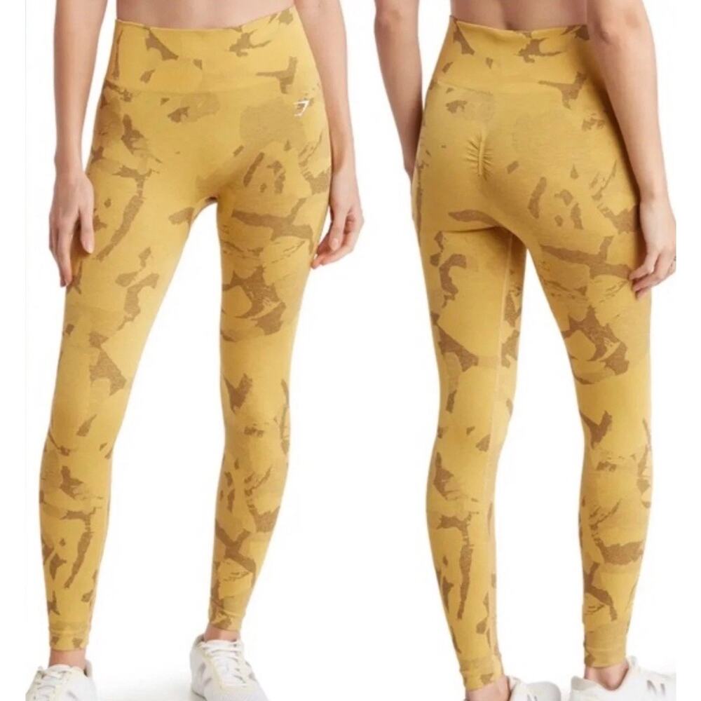 Gymshark Adapt Seamless Yellow Camo Leggings Small